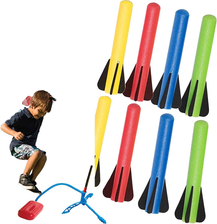 Stomp Rocket Jr. Rocket 8 Raketen aus Schaumstoff, Startrampe, ab 3 Jahren