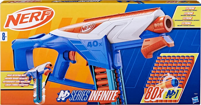 Nerf N Series Infinite Blaster, 80 Darts N1, Gurt-Magazin, ab 8 Jahren