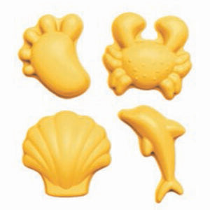 Scrunch Bucket Silikon Sandformen 4er Set Gelb