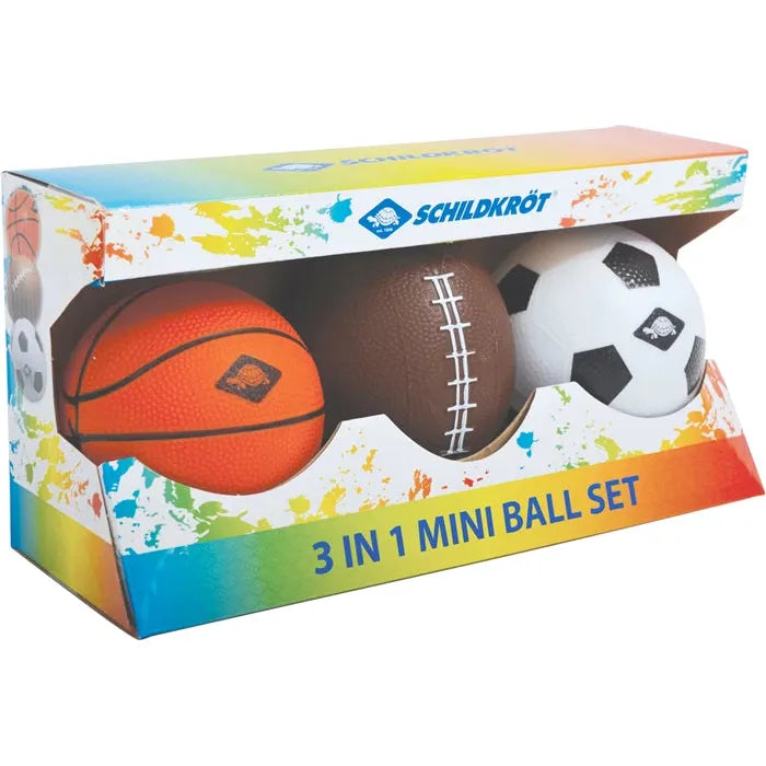 Schildkröt Mini Balls Set 3 in 1 Fussball, Football, Basket- ball, je Ø 11 cm, ab 3 J.