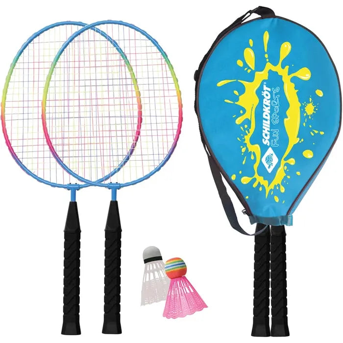 Federball Set Junior Kinderset, 2 Schläger, 2 Federbälle, Hülle, ab 6 J.
