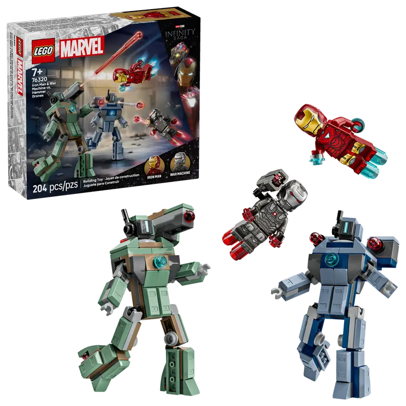 LEGO Marvel Iron Man & War Machine vs. Hammer-Drohnen 76320