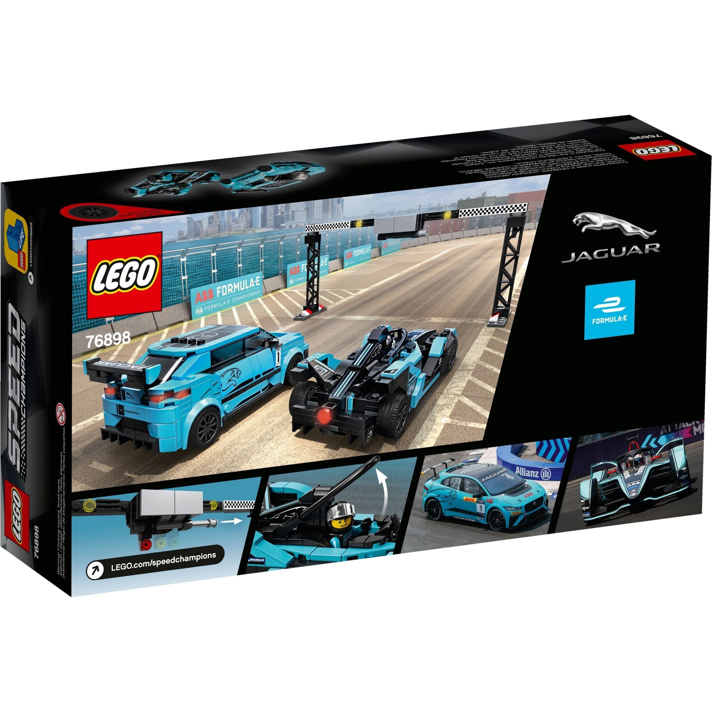 LEGO Speed Champions Formula E Panasonic Jaguar Racing GEN2 car & Jaguar I-PACE eTROPHY 76898