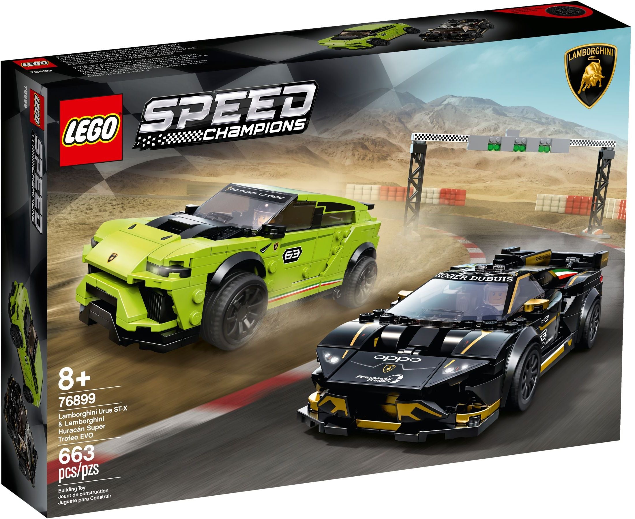 Les champions de vitesse LEGO® Lamborghini Urus ST-X et Huracán Super 76899
