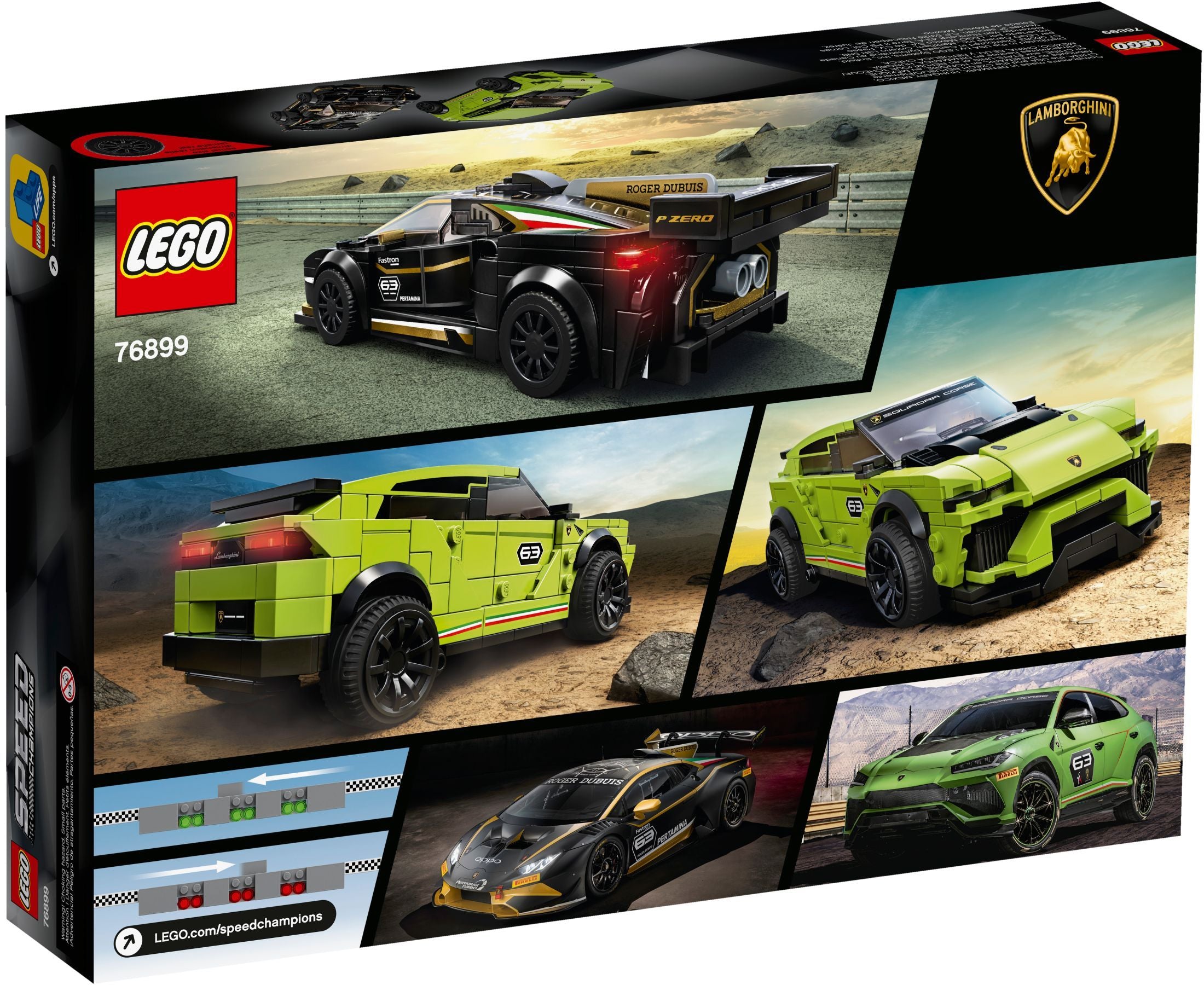 Les champions de vitesse LEGO® Lamborghini Urus ST-X et Huracán Super 76899