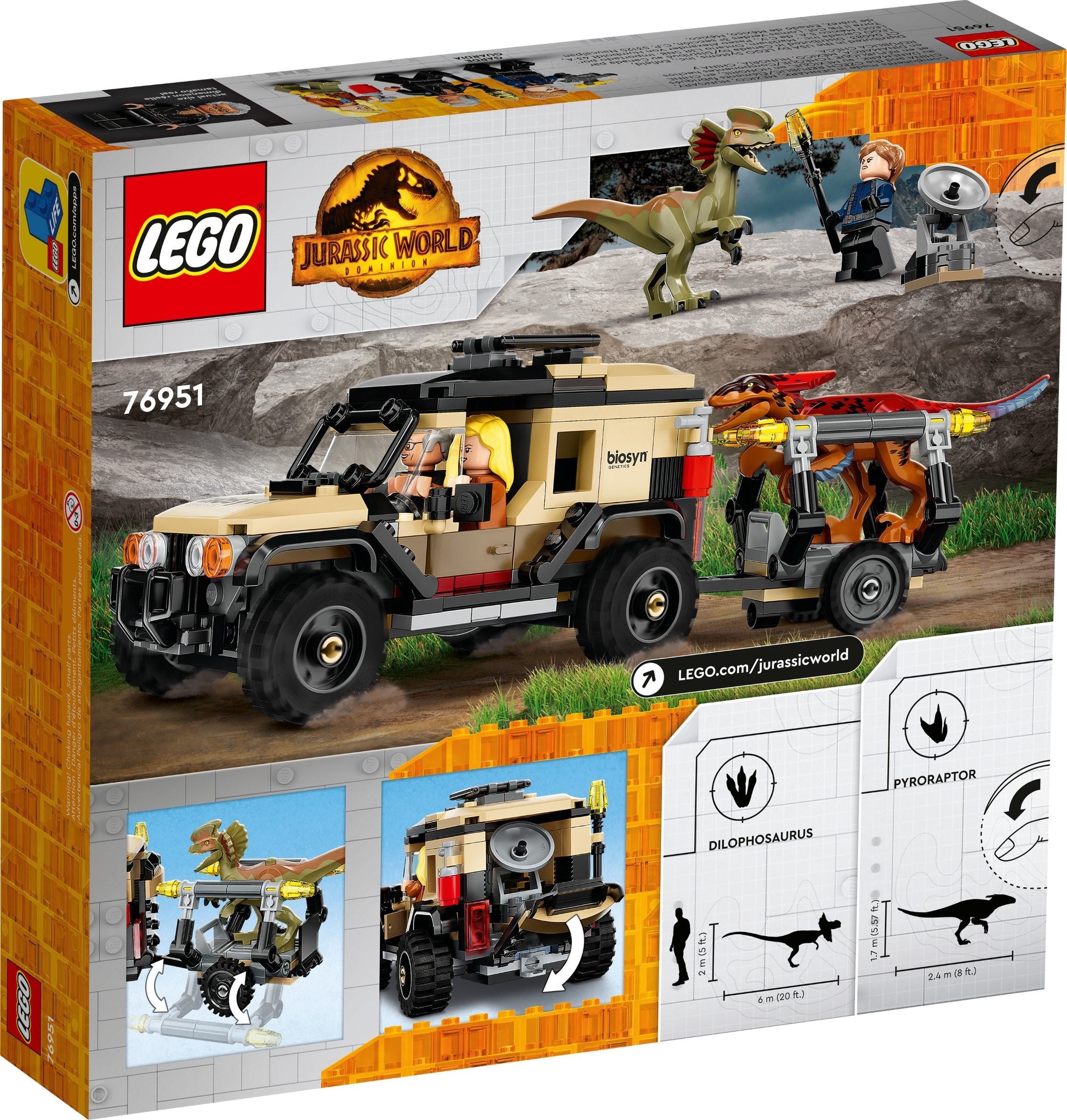 <transcy>LEGO Jurassic World Pyroraptor & Dilophosaurus Transport 76951</transcy>