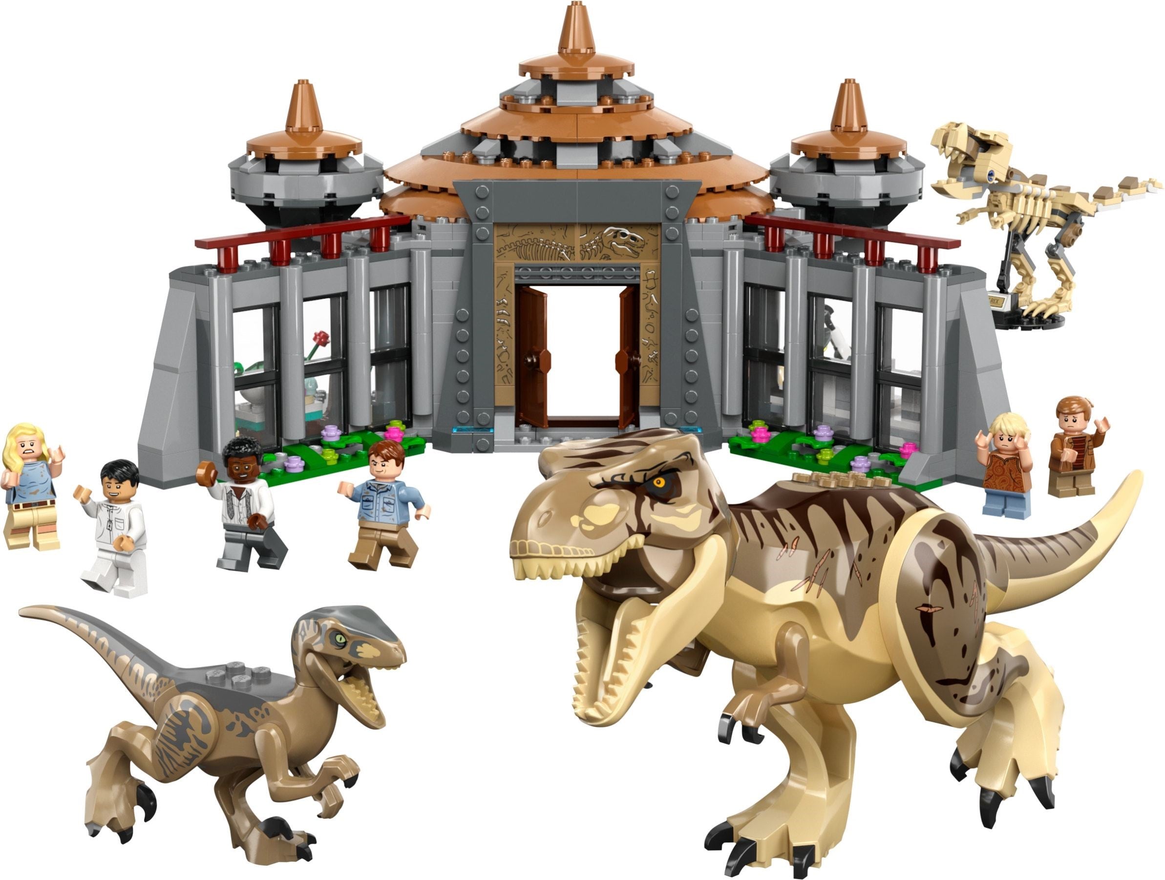 LEGO Jurassic World Angriff des T. Rex und des Raptors aufs Besucherzentrum 76961
