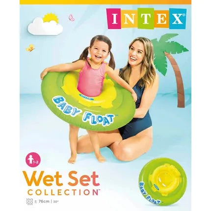 Intex Baby Float grün/gelb Ø 76 cm, aufblasbarer Baby- sicherheitsring, ab 1 Jahr