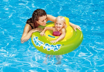 Intex Baby Float grün/gelb Ø 76 cm, aufblasbarer Baby- sicherheitsring, ab 1 Jahr