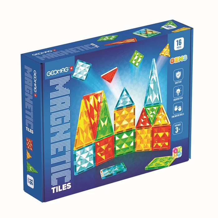 Geomag Magnetic Tiles Gems 16 Teile