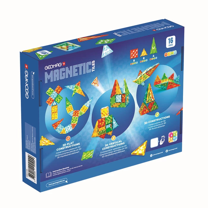 Geomag Magnetic Tiles Gems 16 Teile