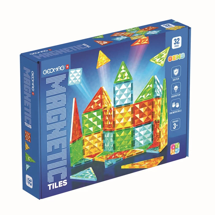 Geomag Magnetic Tiles Gems 32 Teile