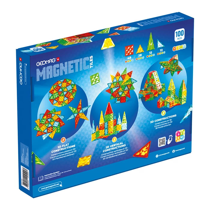 Geomag Magnetic Tiles Gems 100 Teile