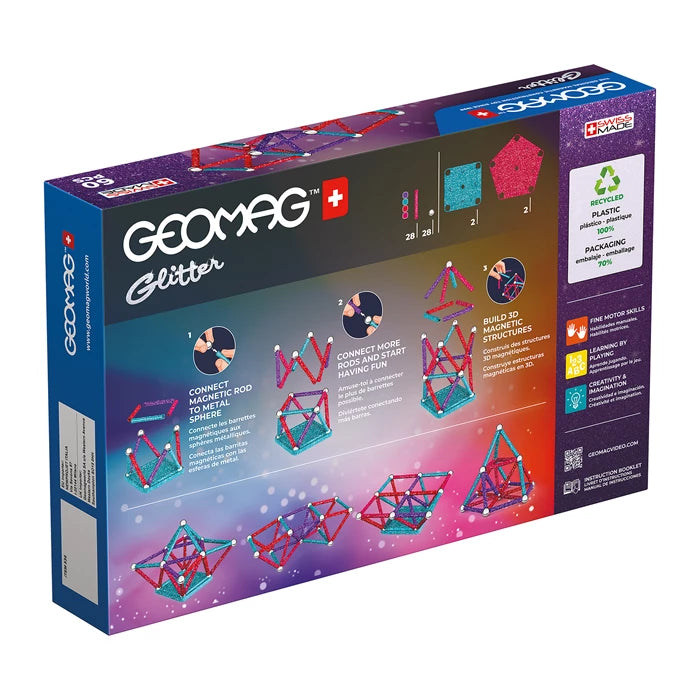 Geomag GLITTER GREEN line 60 Teile