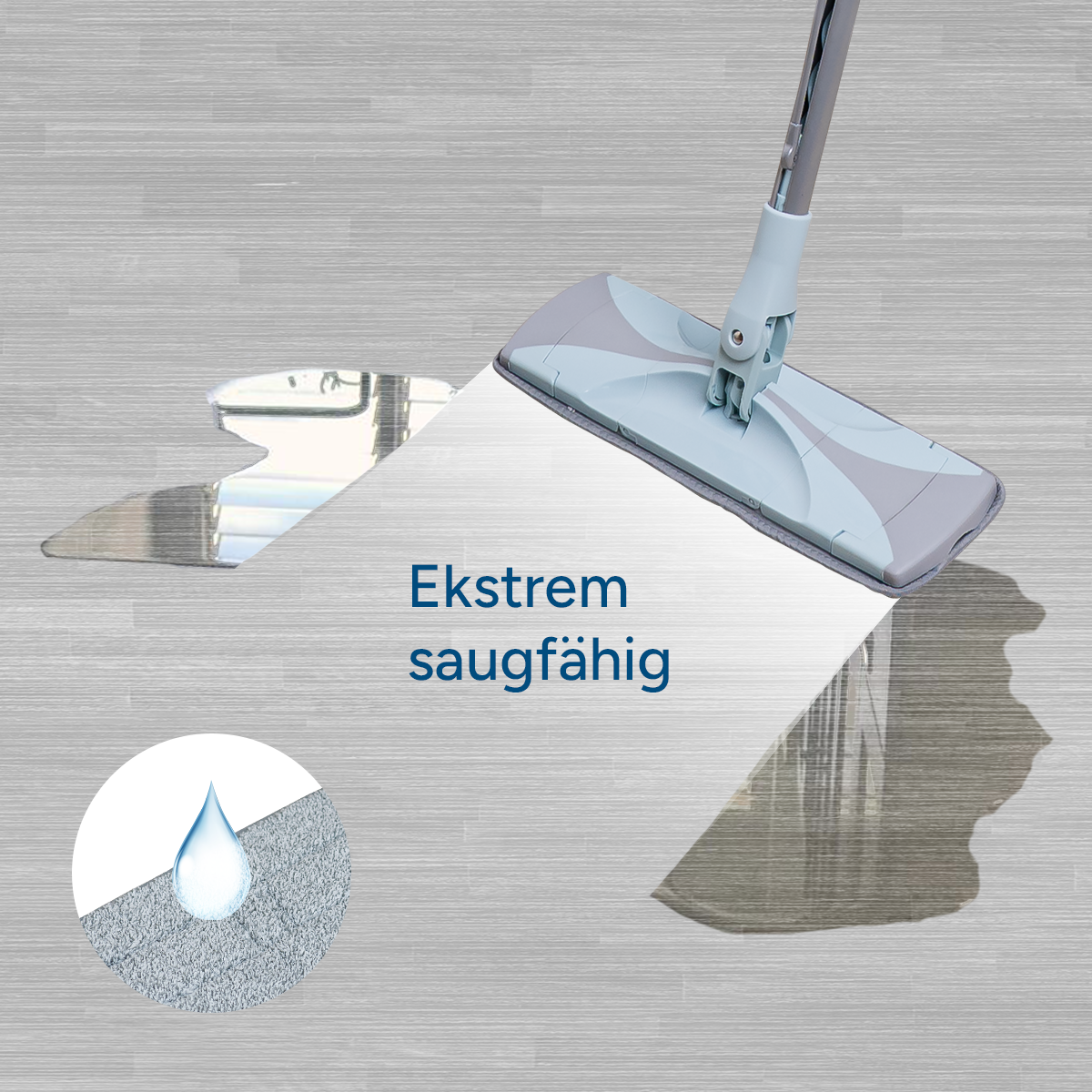 CREaCLEAN EasyProp – Ersatzpads Mikrofaser Wischbezug, 2er Set