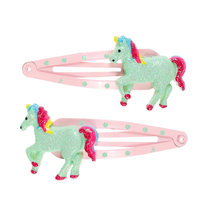 Haarspange Aike, Einhorn rosa-mint