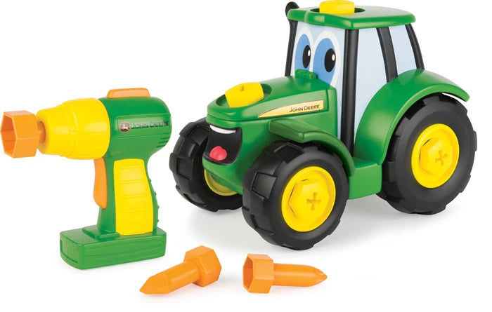 Tomy Traktor Johnny mit Schrauben und Akkuschrauber