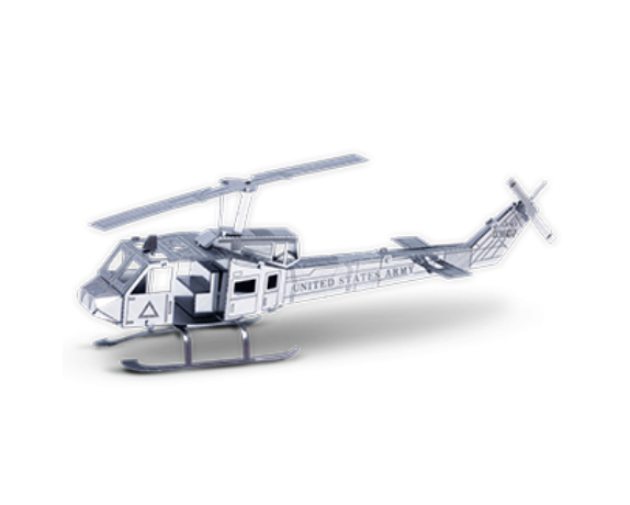 Helicopter UH-1 Huey – Metall Bausatz silber