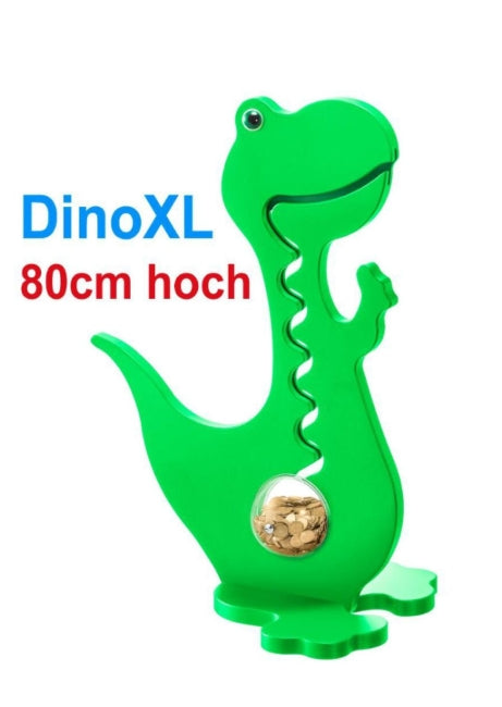 BigBellyBank DinoXL Kugelbahn-Spardose 80cm Gross in Grün einfarbig aus Holz