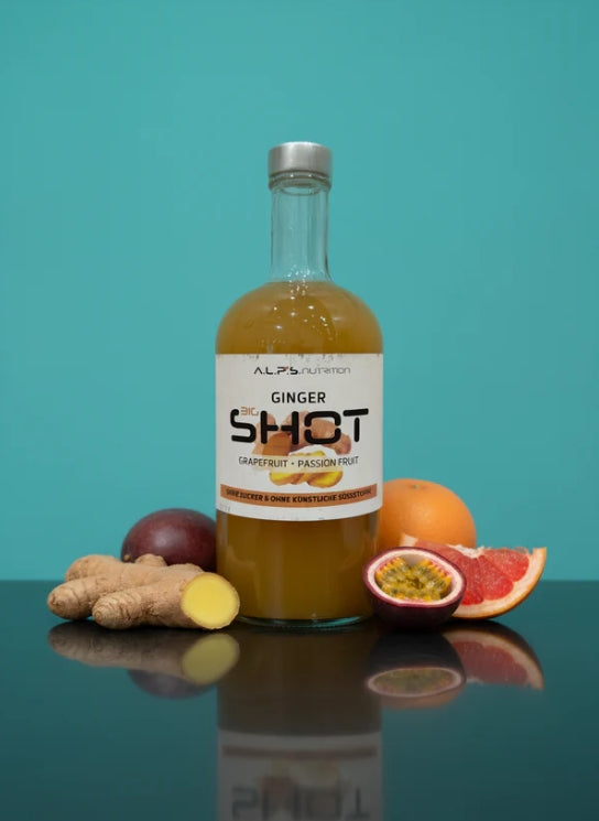 Fruuna Ginger Shot mit Grapefruit und Passionsfrucht, 0.5l