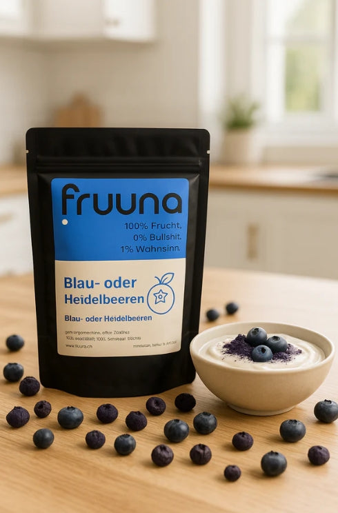 Fruuna Blaue-Power - gefriergetrocknete Schweizer Blau- oder Heidelbeeren, 60g