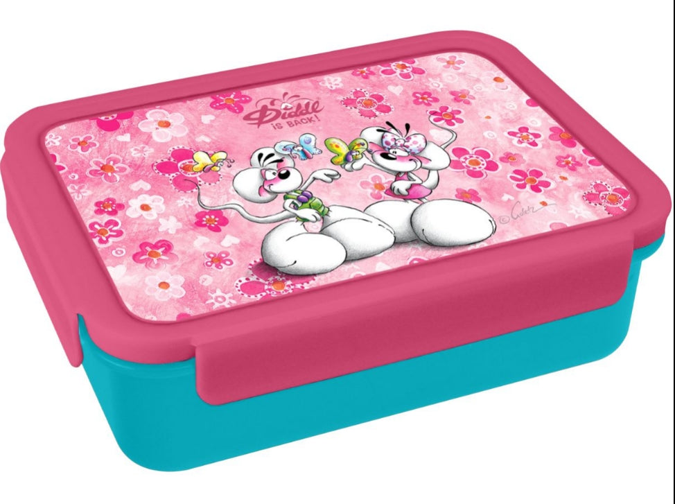 Diddl Lunchbox, PP, ca. 800ml, mit Fächern, blau