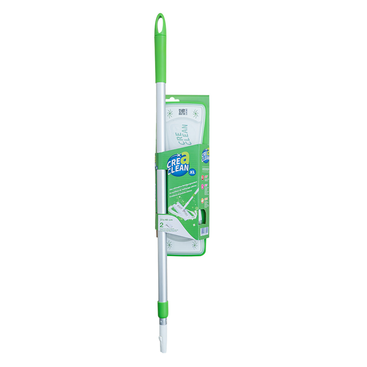 CREaCLEAN Bodenwischer Set XL – Bodenreinigungssystem mit 140 cm Teleskopstange