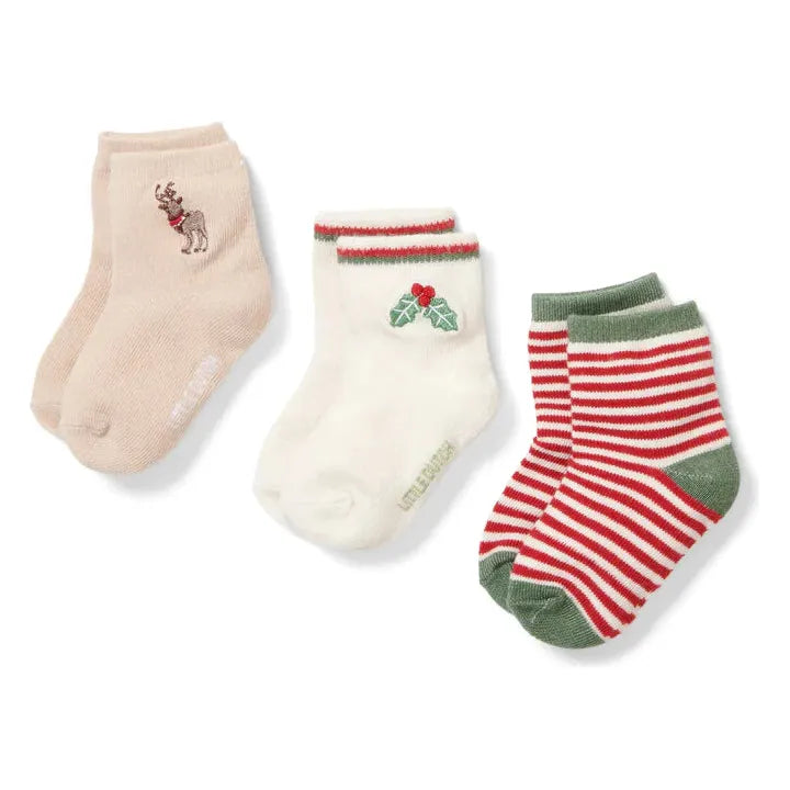Little Dutch 3-pack Baby socks Christmas - size 3
