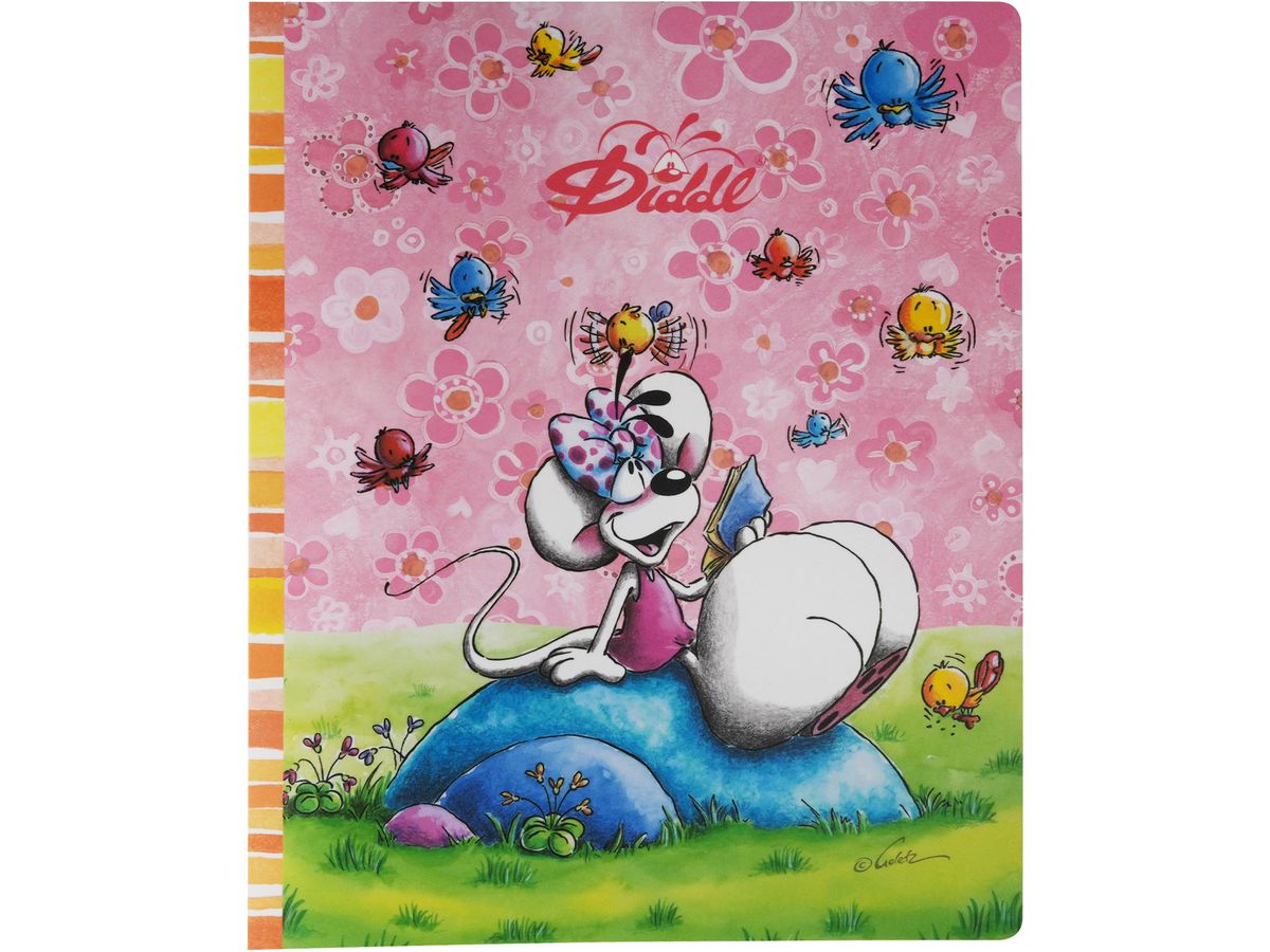 Diddl A4 PP-Ringbuchordner mit 2 Ringen, rosa