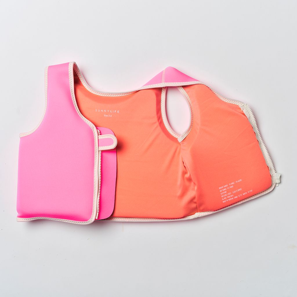 Sunnylife Schwimmweste 3-6 Poppy the Peach Neon Pink