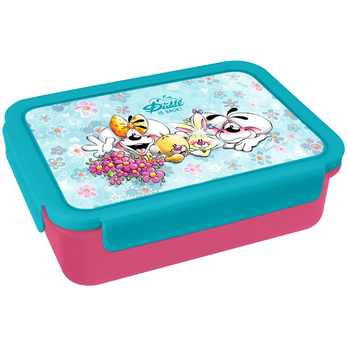 Diddl Lunchbox, PP, ca. 800ml, mit Fächern, blau