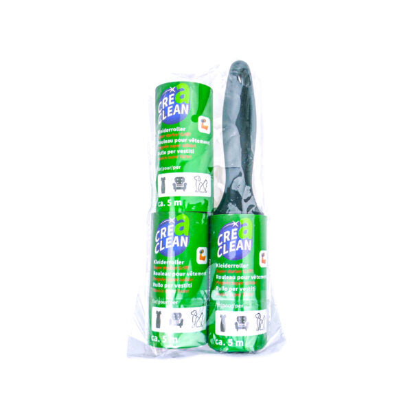 CREaCLEAN Fusselrollen-Set, Kleiderroller mit 1 Griff + 3 Ersatzrollen je 5m