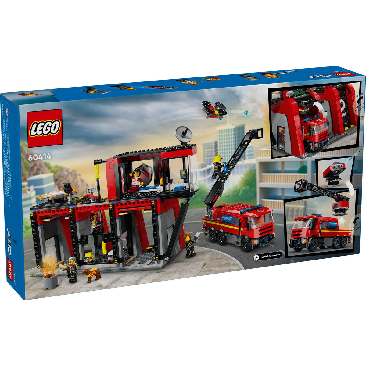 LEGO City Feuerwehrstation mit Drehleiterfahrzeug 60414