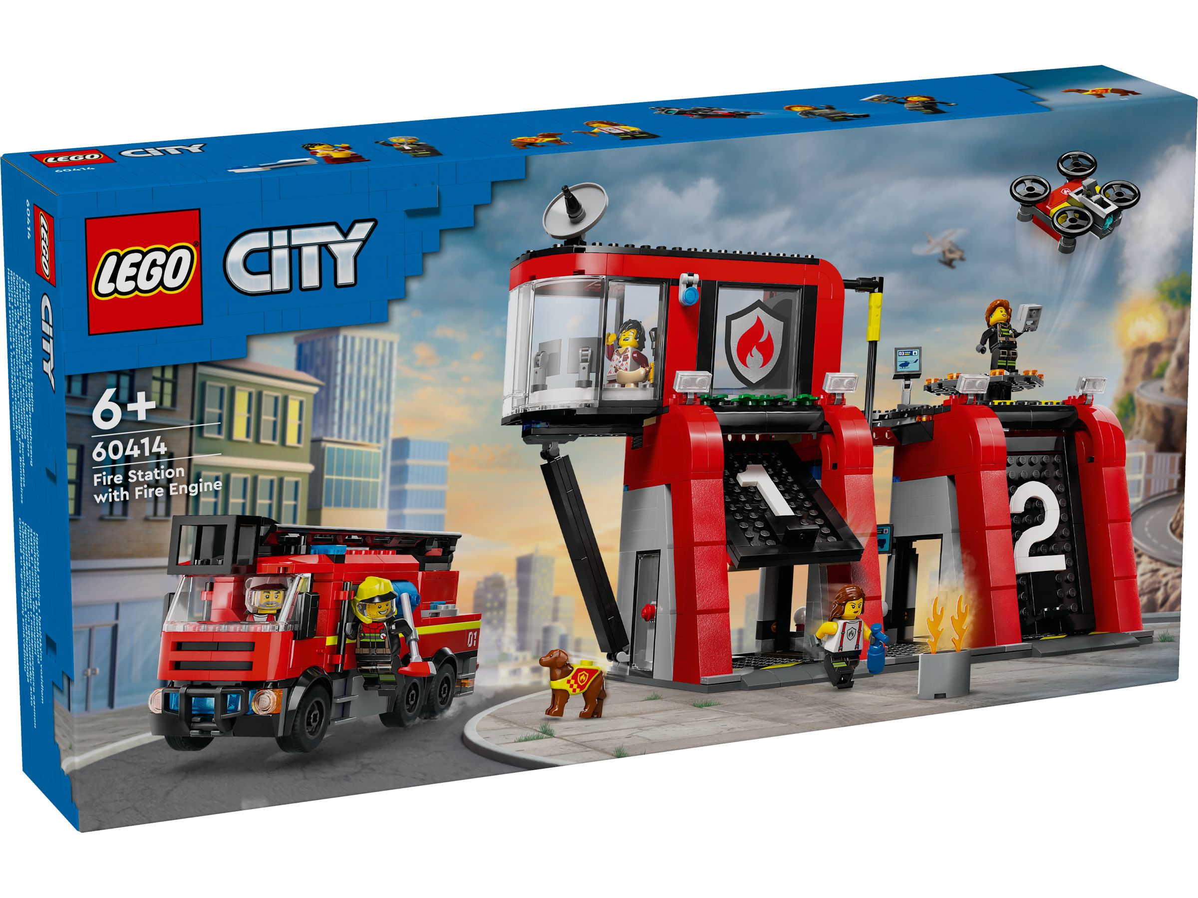 LEGO City Feuerwehrstation mit Drehleiterfahrzeug 60414