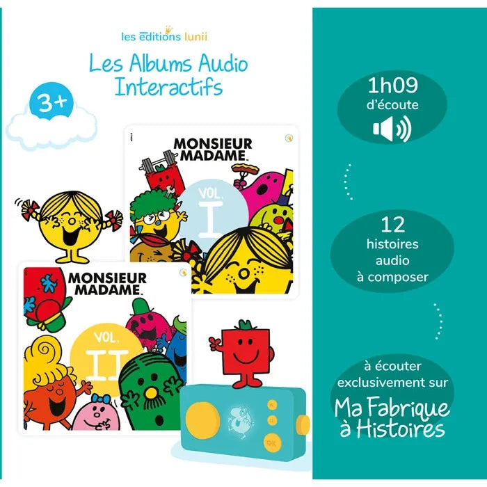 LUNII ALBUM AUDIO INTERACTIF PACK DUO MONSIEUR MADAME (5+ FR )