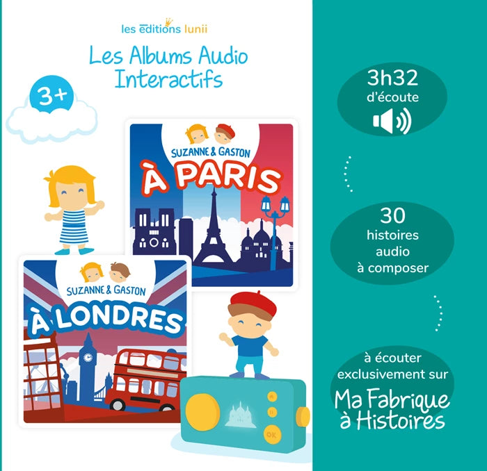 LUNII ALBUM AUDIO INTERACTIF PACK DUO SUZANNE ET GASTON 5+ ( FR)