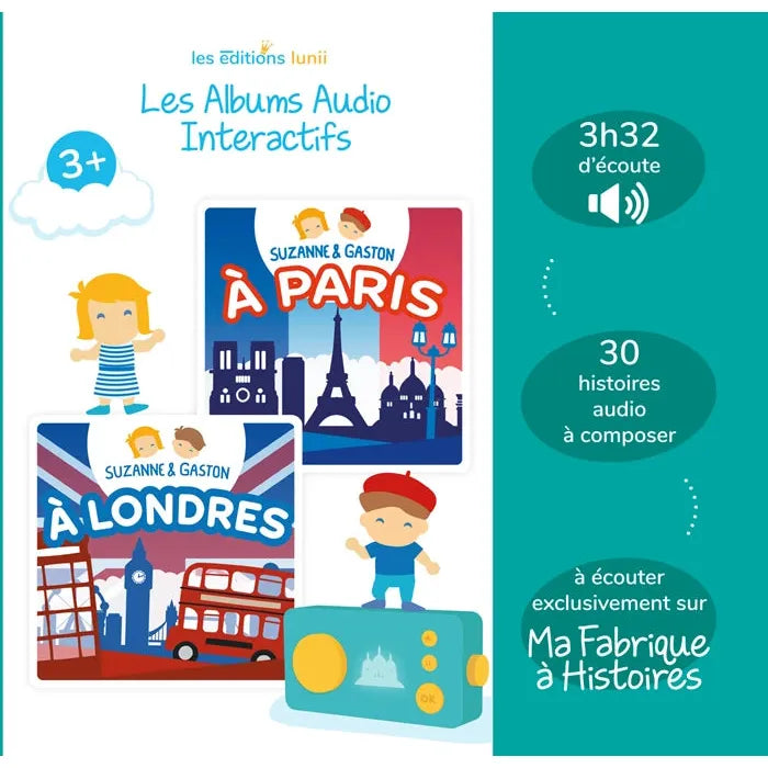 LUNII ALBUM AUDIO INTERACTIF PACK DUO SUZANNE ET GASTON 5+ ( FR)