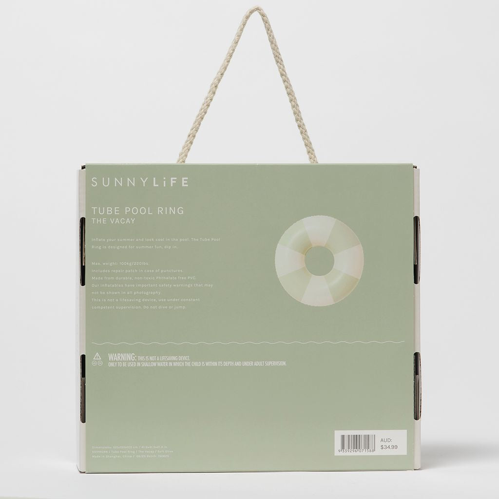 Sunnylife Poolring The Vacay Soft Olive Stripe