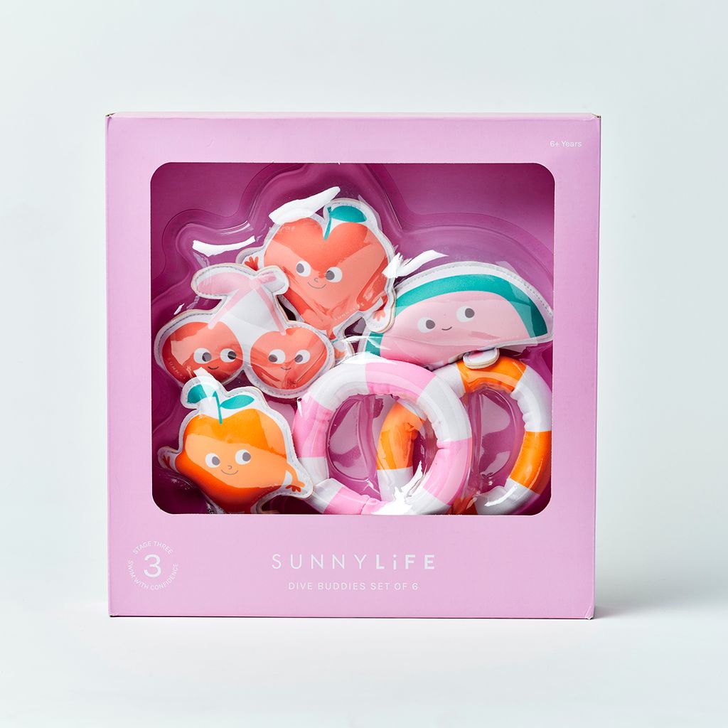 Sunnylife Dive Buddies Poppy the Peach Multi Set of 6