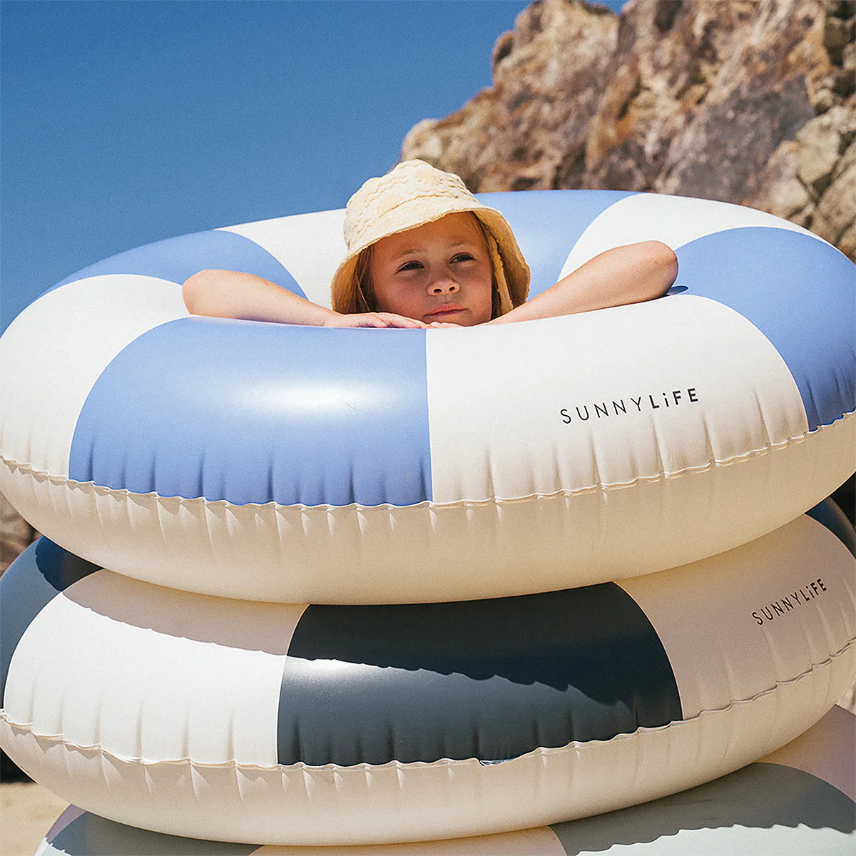 Sunnylife Pool Ring Black Stripe