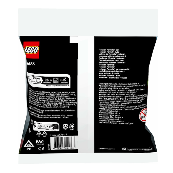 LEGO Speed Champions McLaren Formel-1 Auto Polybag 30683