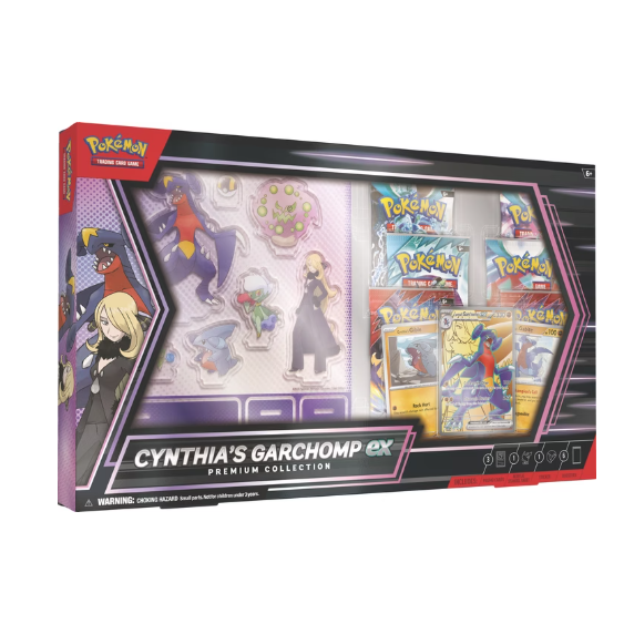 Pokémon Cynthias Garchomp ex Premium Collection mit Box und Promokarte.