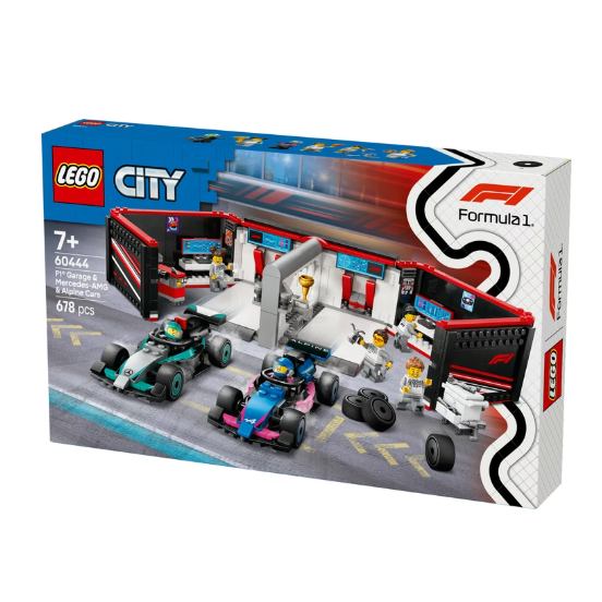 LEGO City F1 Garage mit Mercedes-AMG & Alpine Rennautos 60444