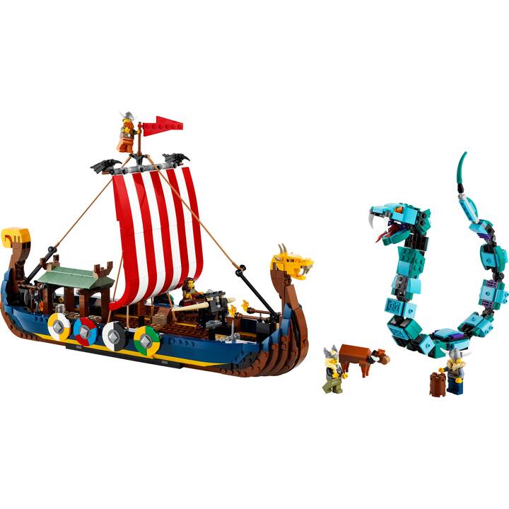 LEGO Creator 3-in-1 Wikingerschiff mit Midgardschlange 31132