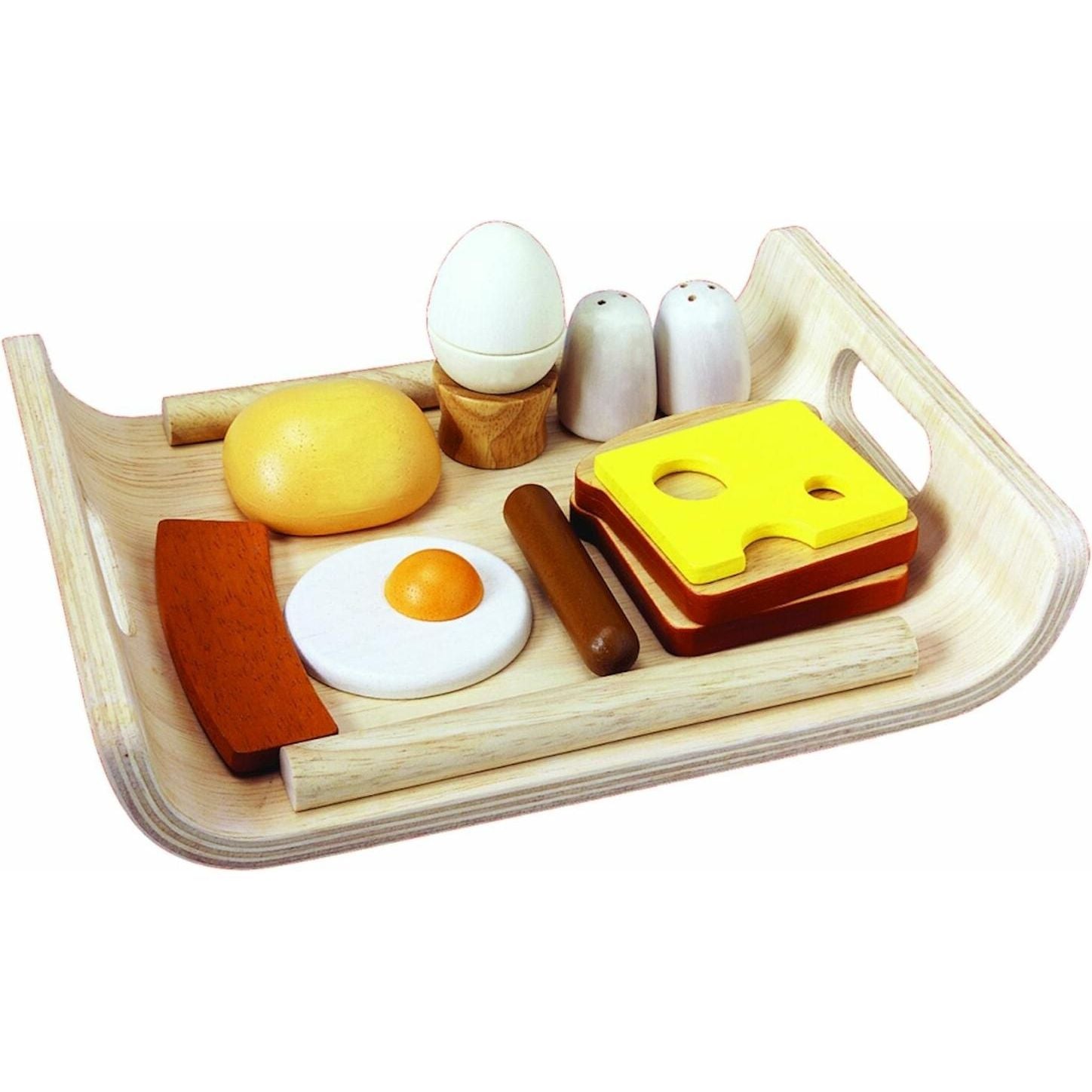 Frühstücksmenü auf Tablett