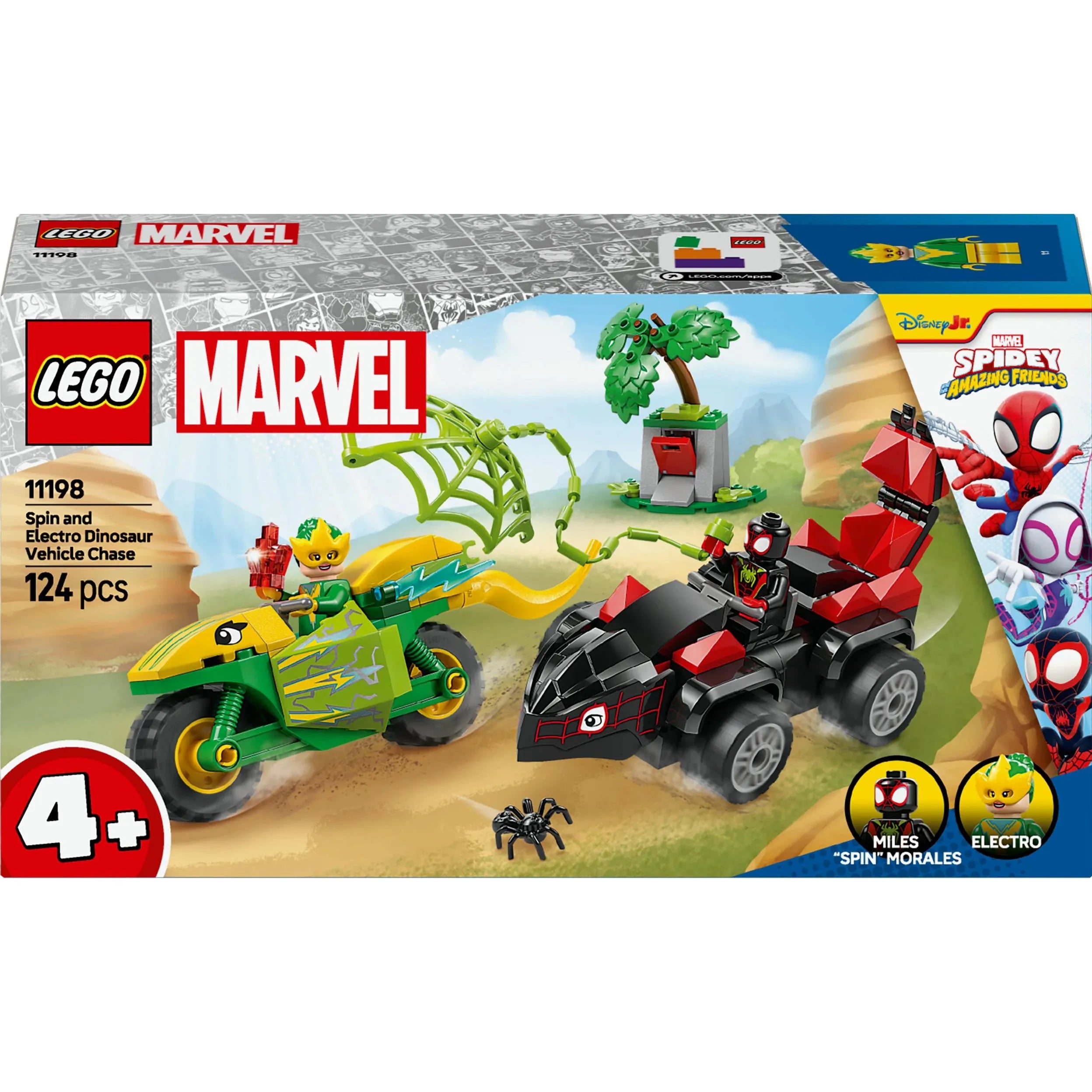 LEGO Spidey Actionspass mit Spin und Electro in ihren Dino-Flitzern 11198