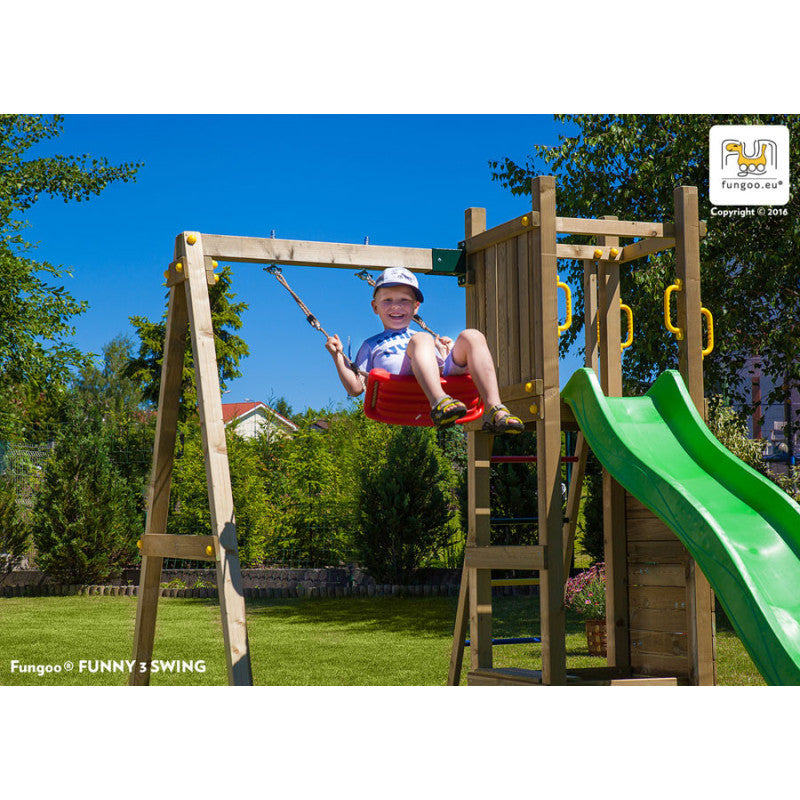 Fungoo FUNNY 3 WITH SANDPIT & 1-SEAT SWING slide GREEN