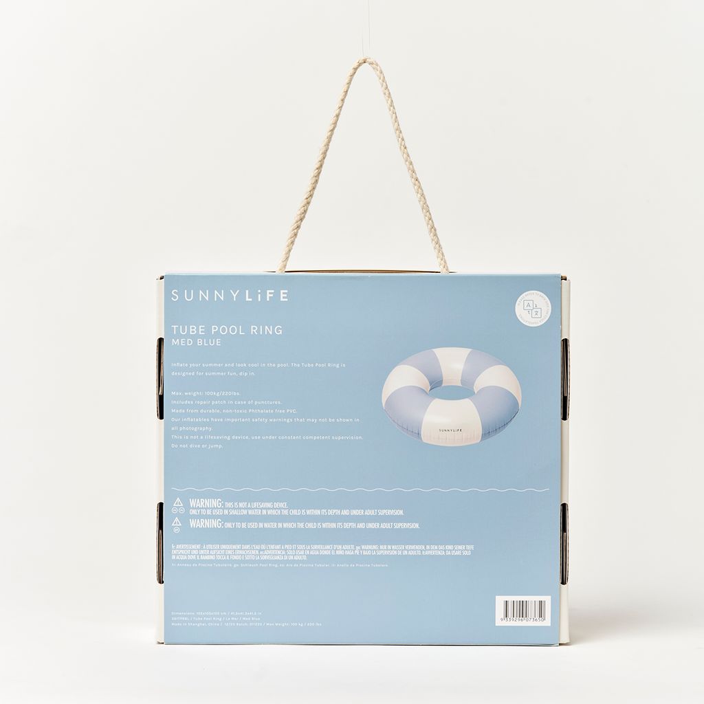 Sunnylife Tube Pool Ring La Mer Med Blue