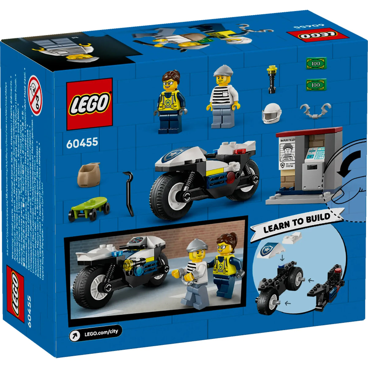 LEGO City Verfolgungsjagd mit dem Polizeimotorrad 60455