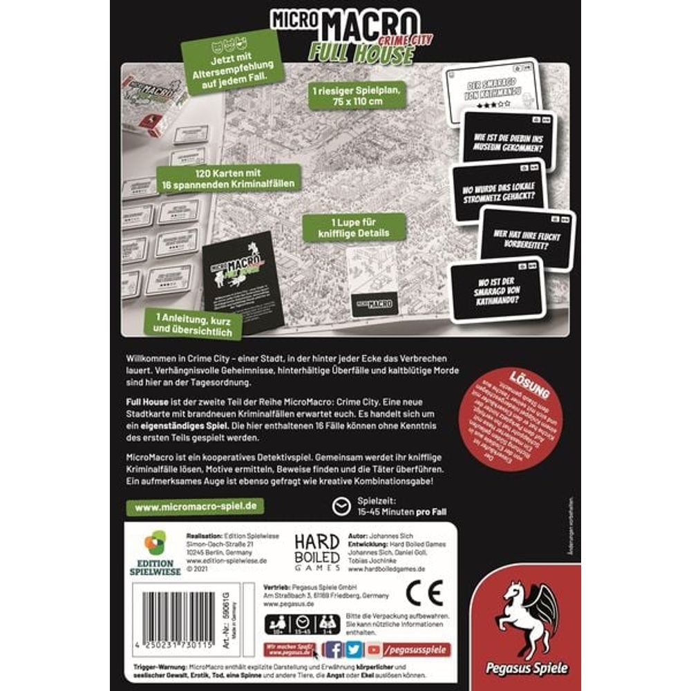 Jeu familial Pegasus Spiele MicroMacro: Crime City 2 - Full House